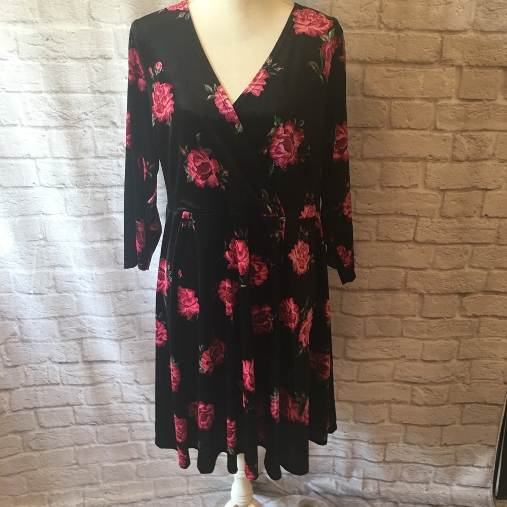 Velvet Floral Dress